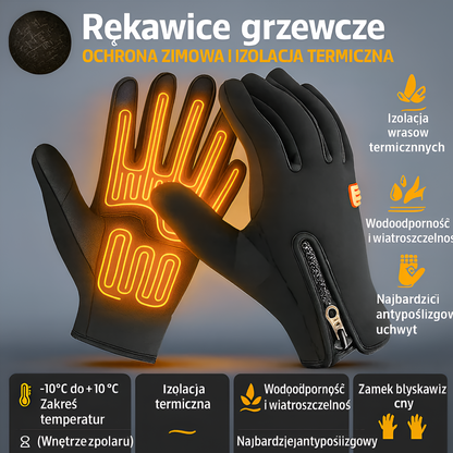 Rękawice Zimowe Podgrzewane Dotykowe Antypoślizgowe Sportowe