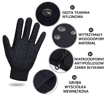 Rękawice Zimowe Podgrzewane Dotykowe Antypoślizgowe Sportowe