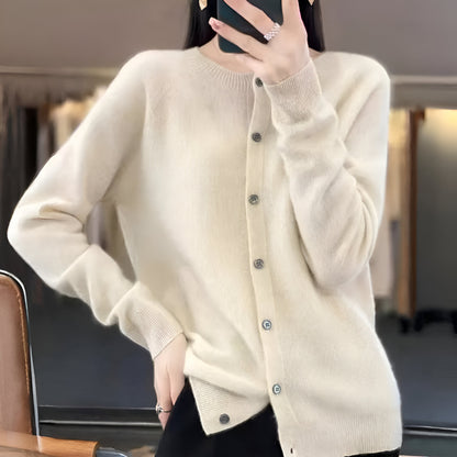 Damski Klasyczny Dzianinowy Kardigan Guziki Styl Codzienny