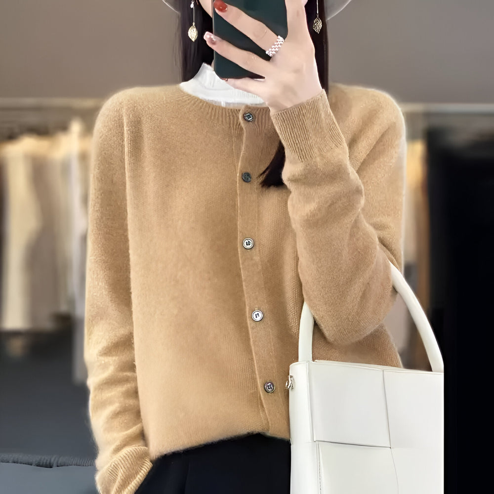 Damski Klasyczny Dzianinowy Kardigan Guziki Styl Codzienny