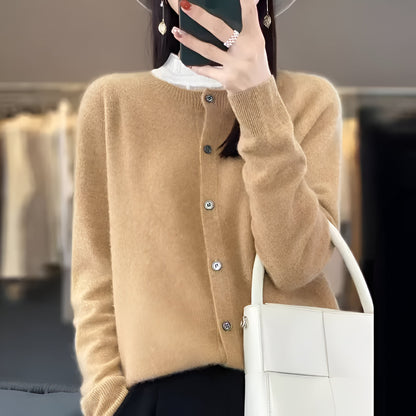 Damski Klasyczny Dzianinowy Kardigan Guziki Styl Codzienny