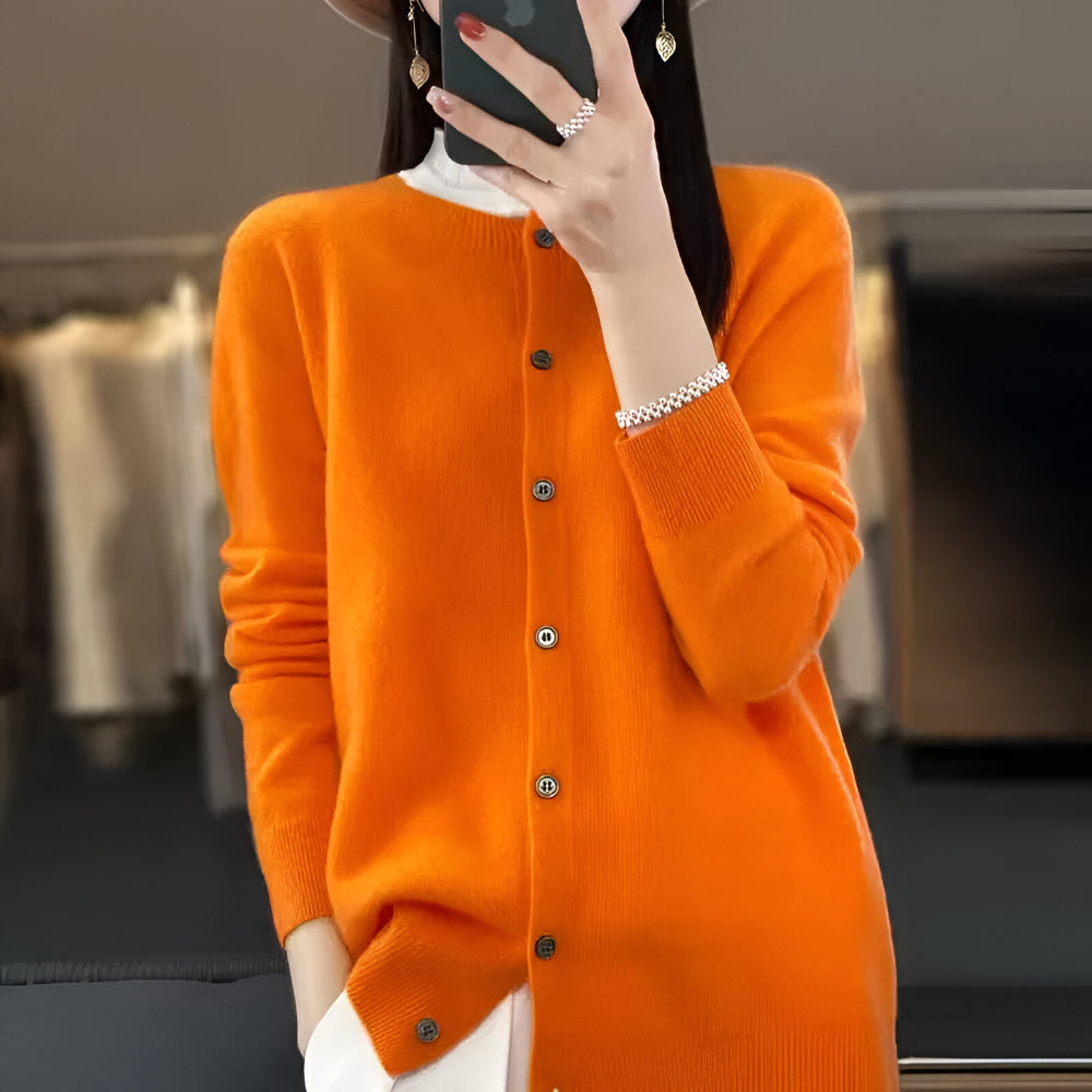 Damski Klasyczny Dzianinowy Kardigan Guziki Styl Codzienny