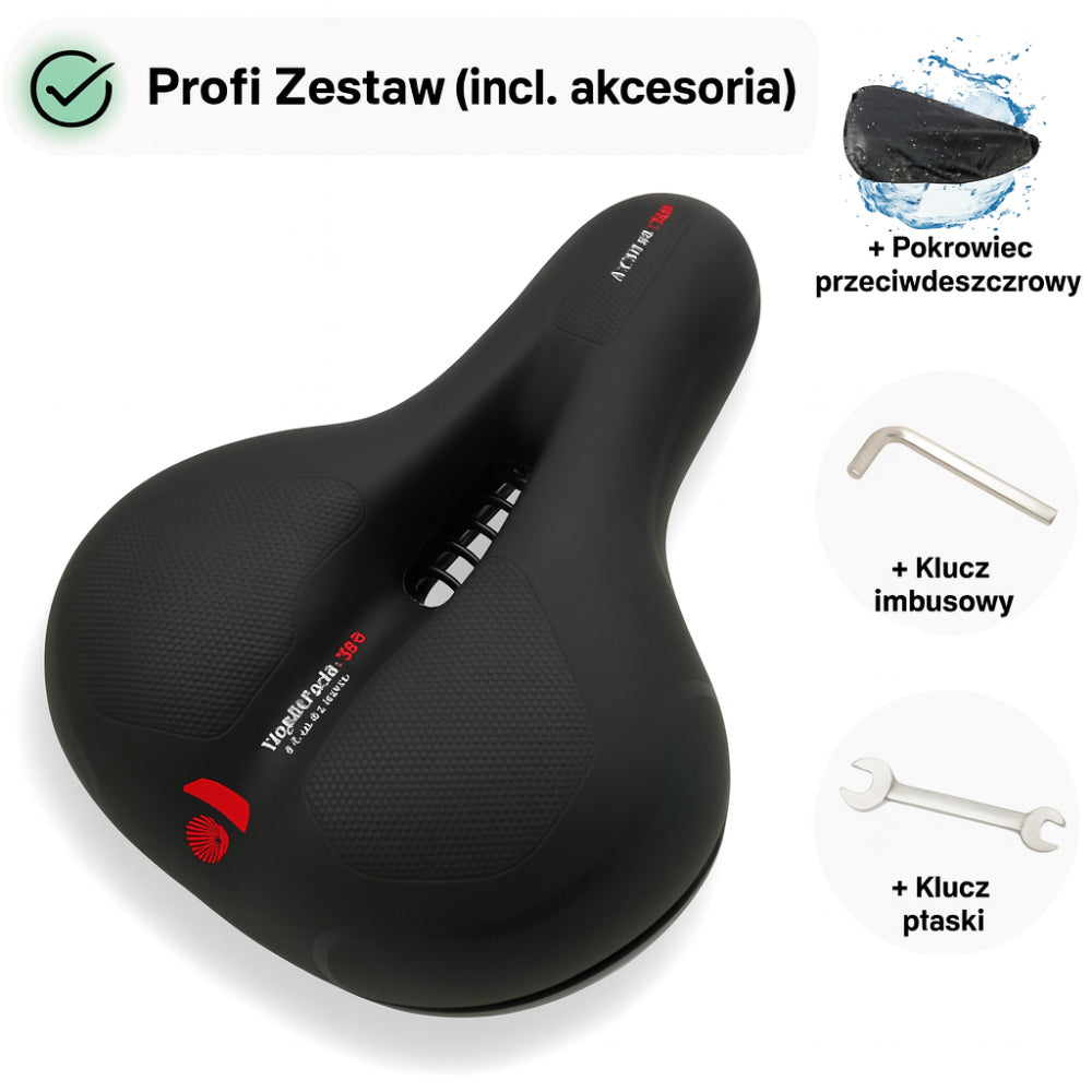 Siodełko Rowerowe Amortyzujące Szerokie Uniwersalne