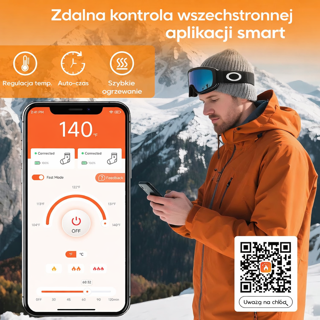 Skarpetki Grzewcze Zdalne Sterowanie Outdoor Zima