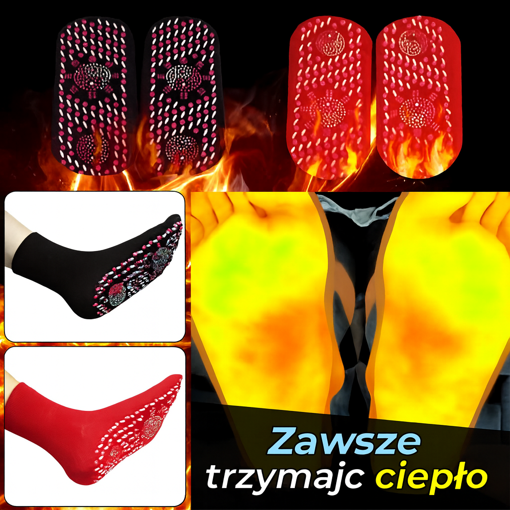 Skarpetki Kompresyjne Turmalinowe Masażowe Krążenie Ból Stóp