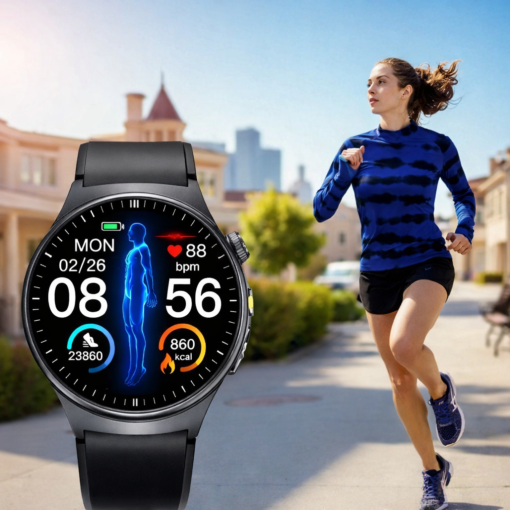 Health Smartwatch EKG Blood Pressure Oxygen Sports