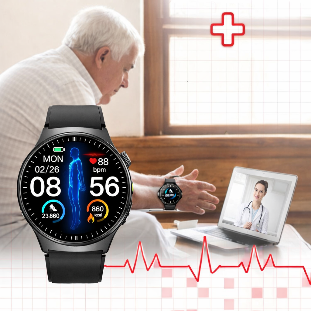 Health Smartwatch EKG Blood Pressure Oxygen Sports