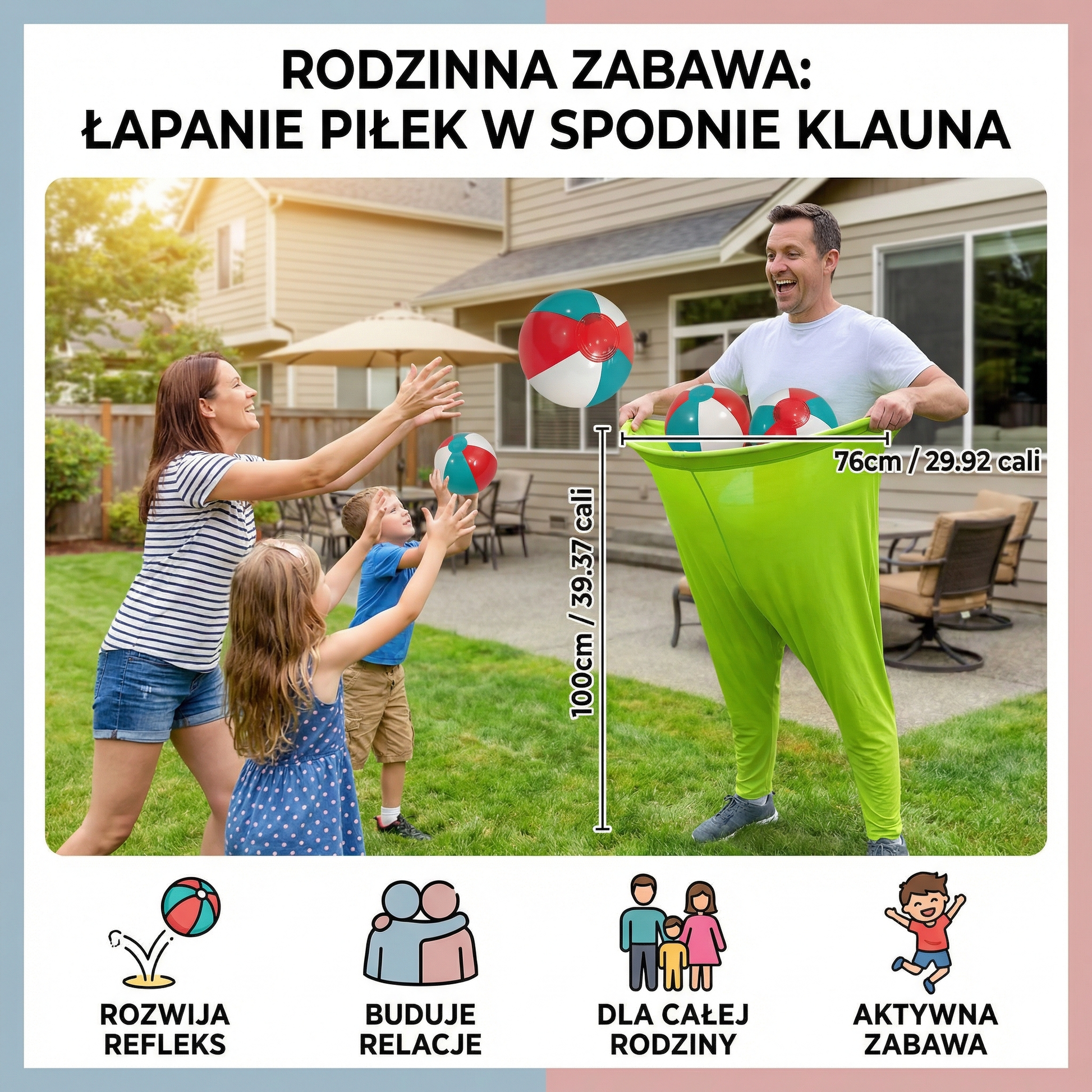 Spodnie Klauna Gra Rodzinna Łapaniem Piłek 3