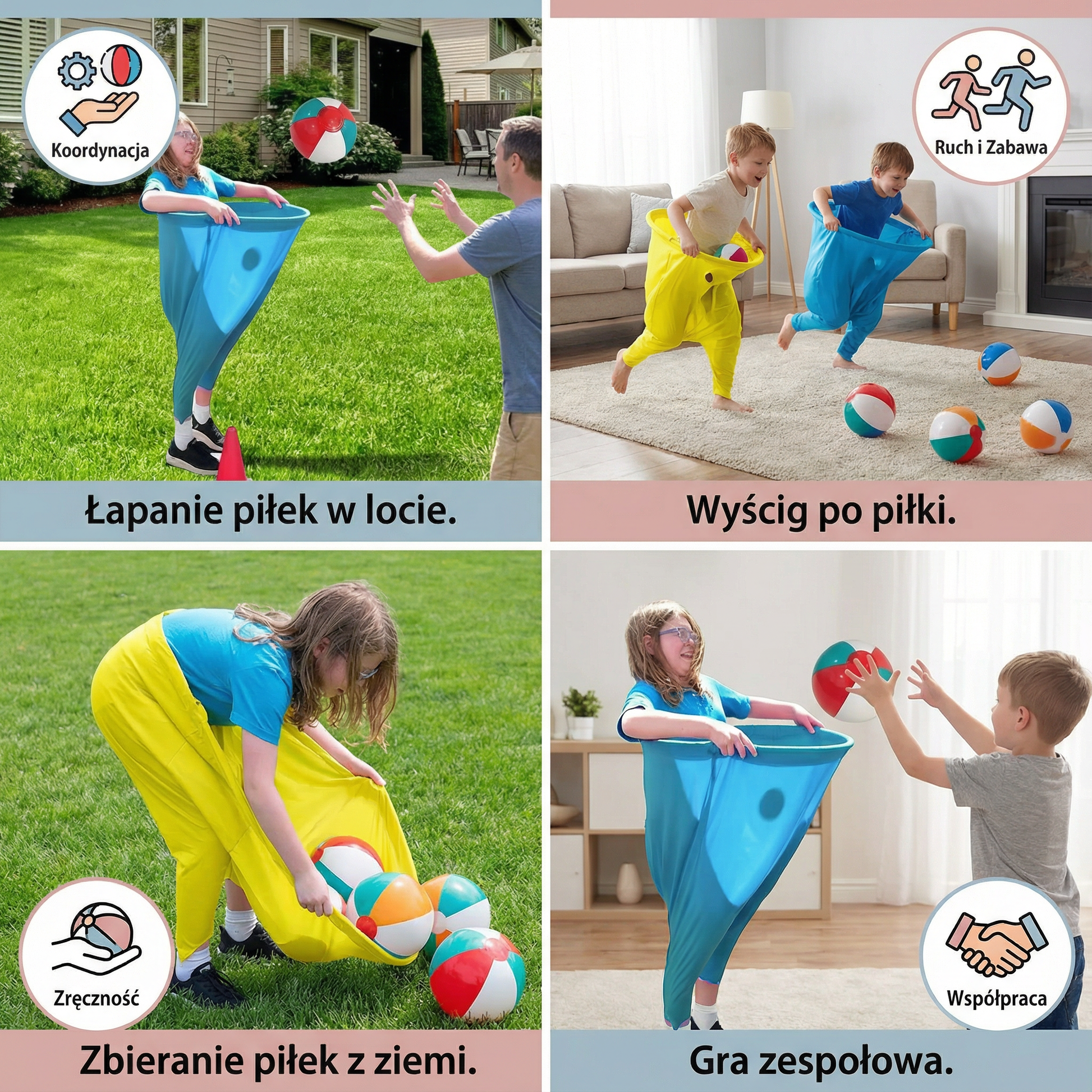 Spodnie Klauna Gra Rodzinna Łapaniem Piłek 4