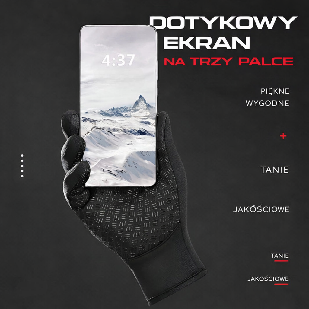 Sportowe Rękawice Zimowe Dotykowe Zewnętrzne