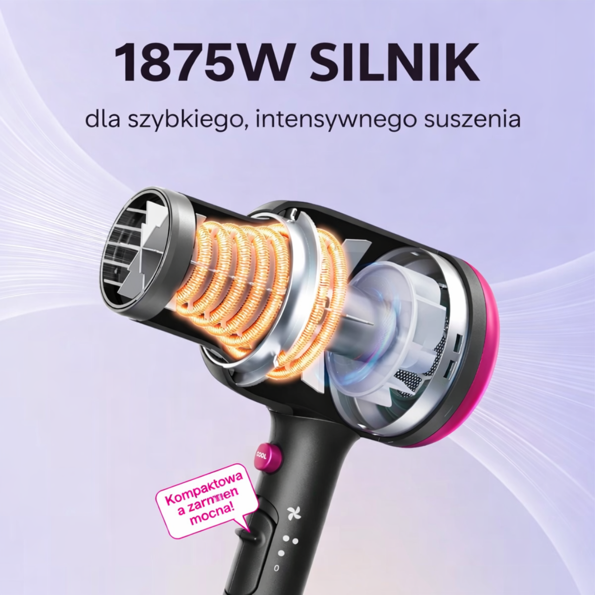 Suszarka Włosów Jonizująca Składana Mocna Domu Salonu 2