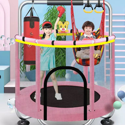 Trampoline for Children with Net and Swing for Safe Play