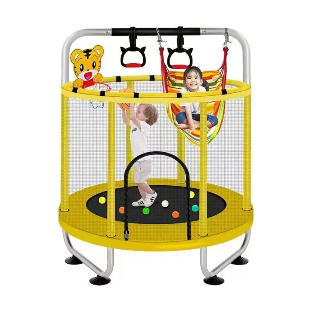 Trampoline for Children with Net and Swing for Safe Play
