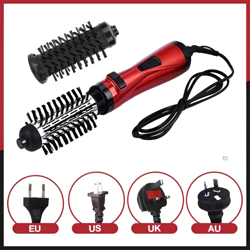 Rotating Hair Brush Ionization Hair Dryer-Curling Iron