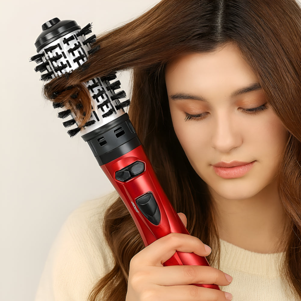 Rotating Hair Brush Ionization Hair Dryer-Curling Iron