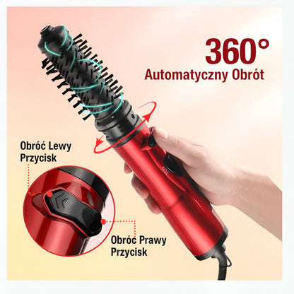 Rotating Hair Brush Ionization Hair Dryer-Curling Iron