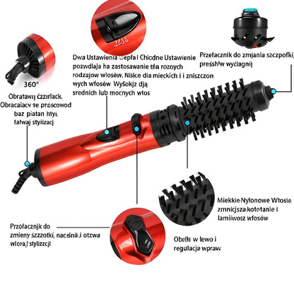 Rotating Hair Brush Ionization Hair Dryer-Curling Iron