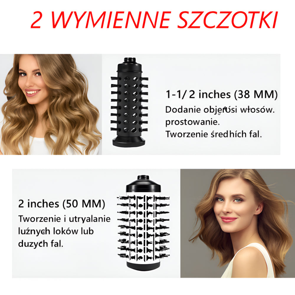 Rotating Hair Brush Ionization Hair Dryer-Curling Iron