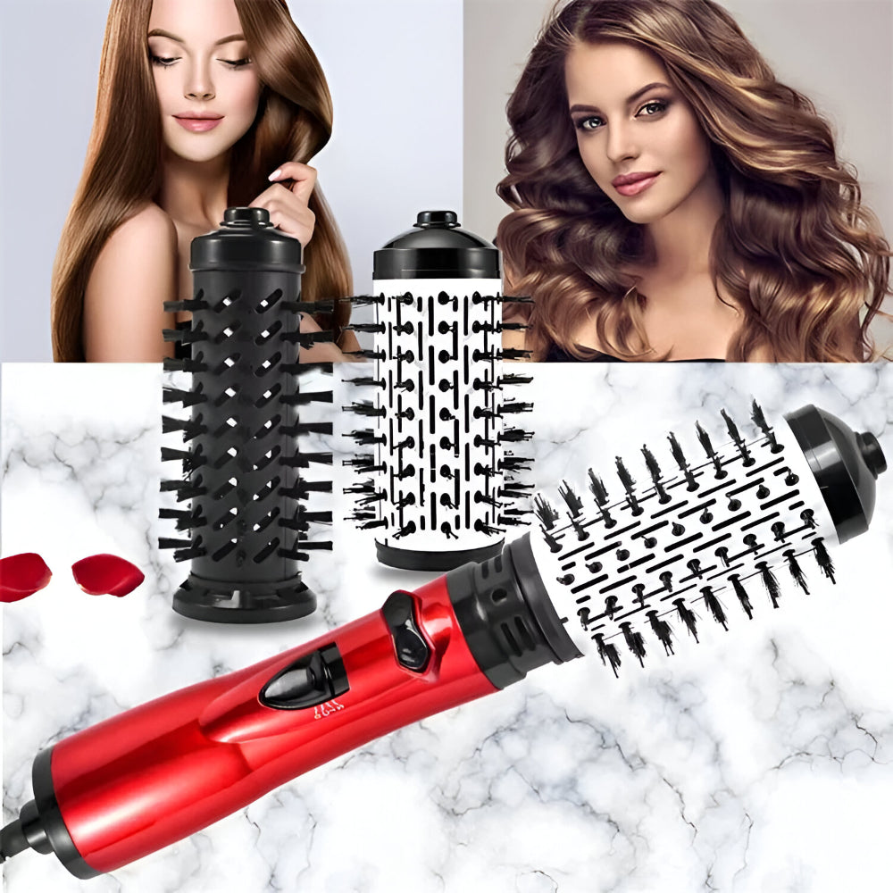 Rotating Hair Brush Ionization Hair Dryer-Curling Iron
