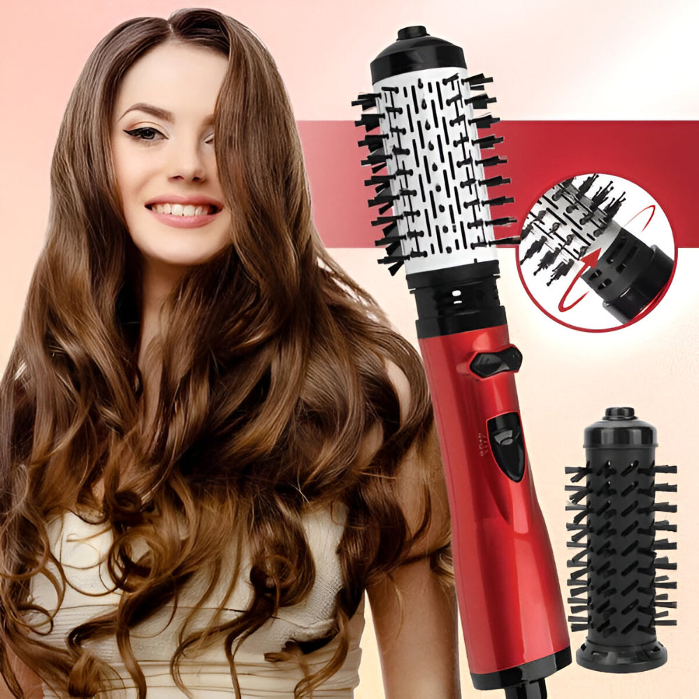 Rotating Hair Brush Ionization Hair Dryer-Curling Iron