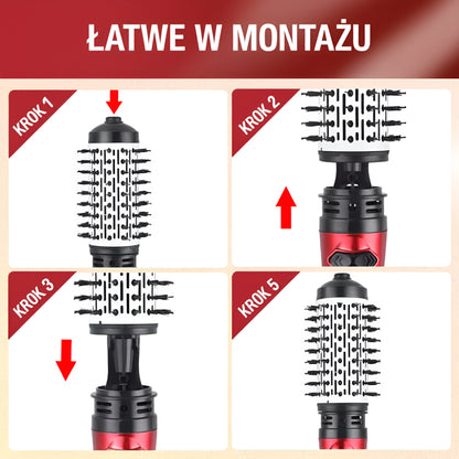 Rotating Hair Brush Ionization Hair Dryer-Curling Iron