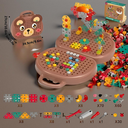 Zabawka Edukacyjna Montessori Konstrukcyjna z Elektryczną Wiertarką