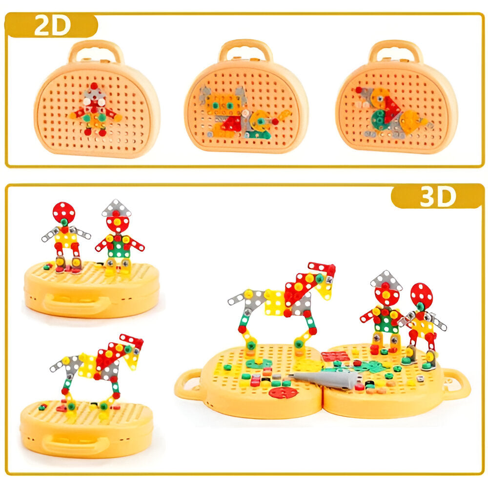 Zabawka Edukacyjna Montessori Konstrukcyjna z Elektryczną Wiertarką