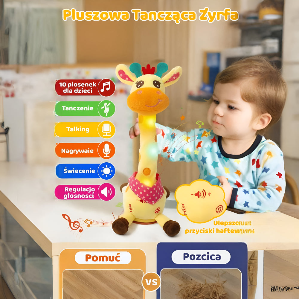 Zabawka Interaktywna Pluszowa Żyrafa Mówiąca Tańcząca Dzieci