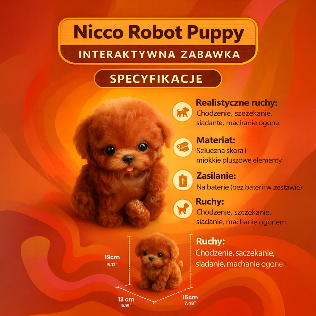 Zabawka Interaktywna Realistyczny Piesek Pluszowy Robot
