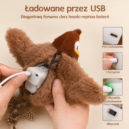 Zabawka Kota Interaktywna Pluszowy Ptak Dźwięk Aktywacja Ruch