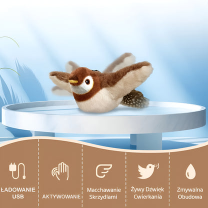 Zabawka Kota Interaktywna Pluszowy Ptak Dźwięk Aktywacja Ruch