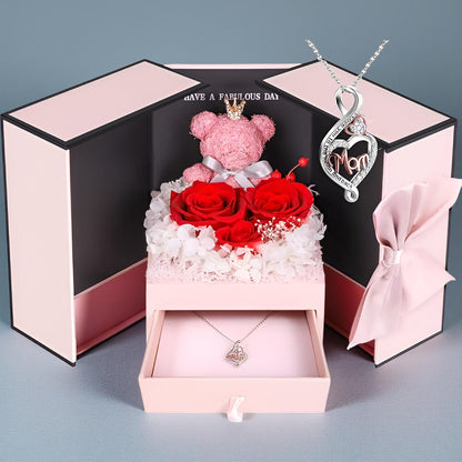 Set de Regalo Rosas Oso Collar