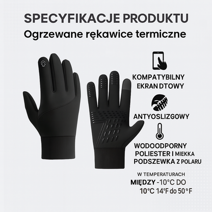 Zimowe Rękawice Podgrzewane Dotykowe Sportowe Termiczne