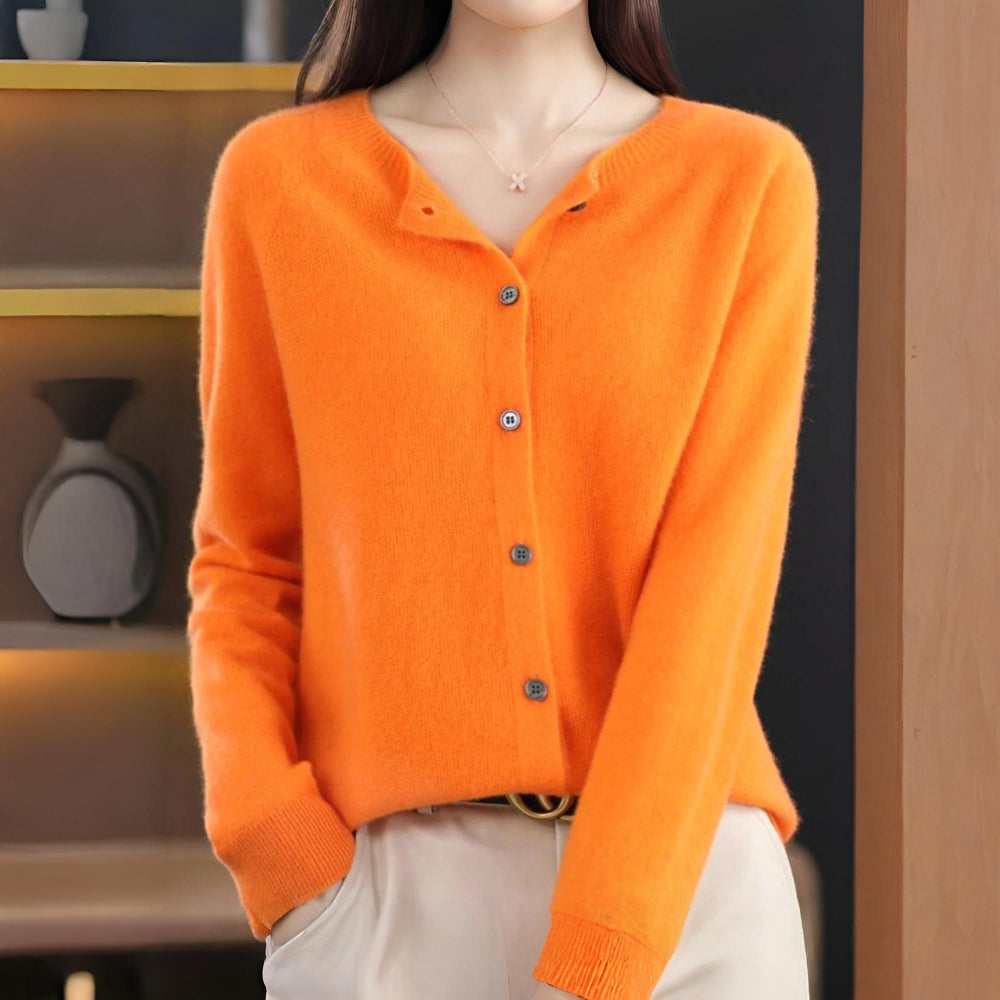 Damski Klasyczny Dzianinowy Kardigan Guziki Styl Codzienny