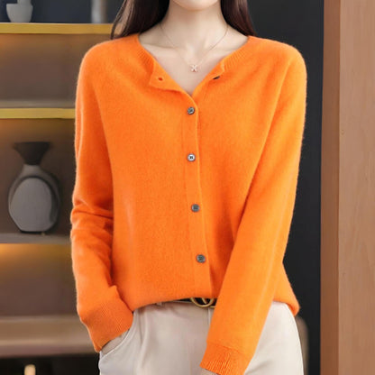 Damski Klasyczny Dzianinowy Kardigan Guziki Styl Codzienny