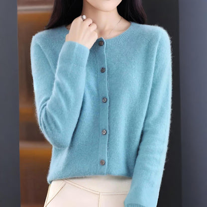 Damski Klasyczny Dzianinowy Kardigan Guziki Styl Codzienny