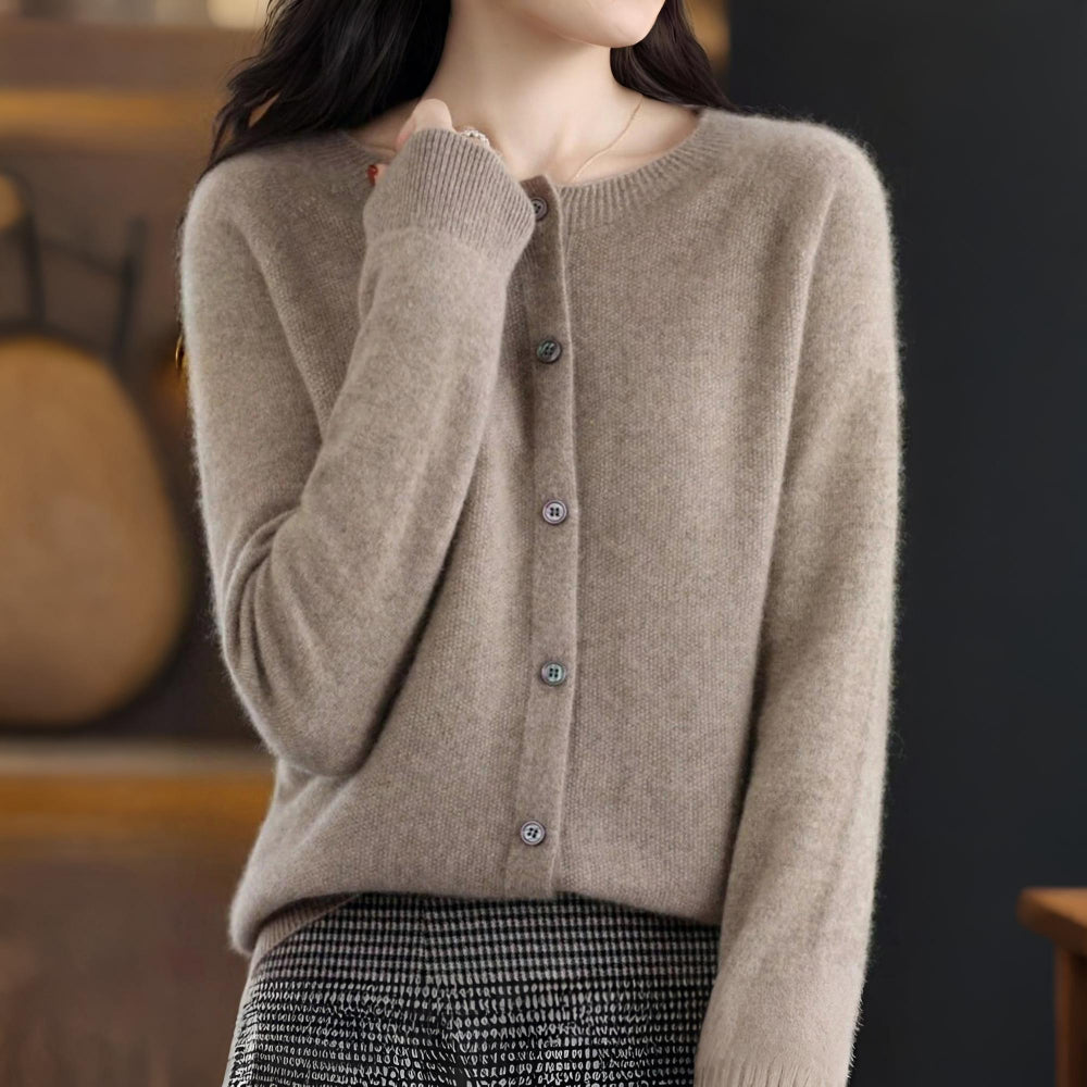 Damski Klasyczny Dzianinowy Kardigan Guziki Styl Codzienny