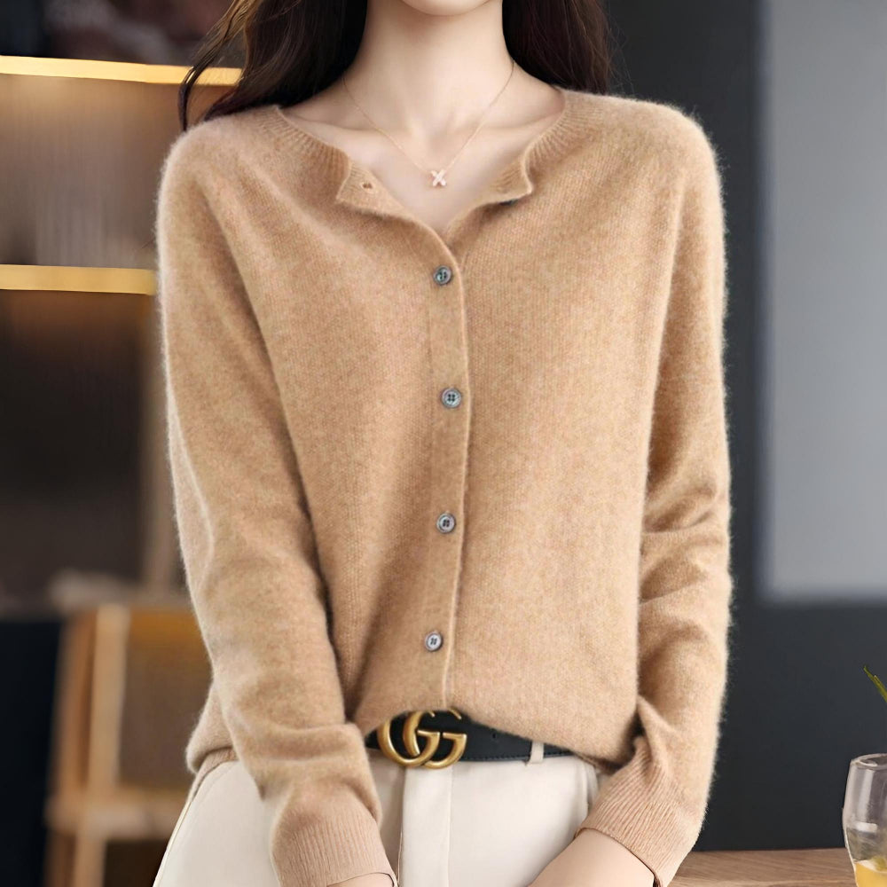 Damski Klasyczny Dzianinowy Kardigan Guziki Styl Codzienny