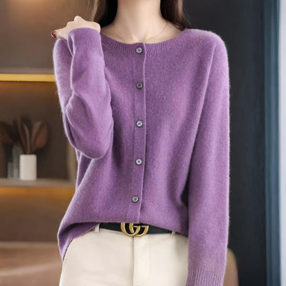 Damski Klasyczny Dzianinowy Kardigan Guziki Styl Codzienny