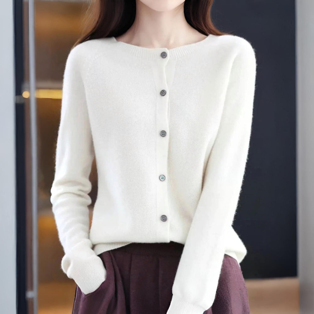 Damski Klasyczny Dzianinowy Kardigan Guziki Styl Codzienny