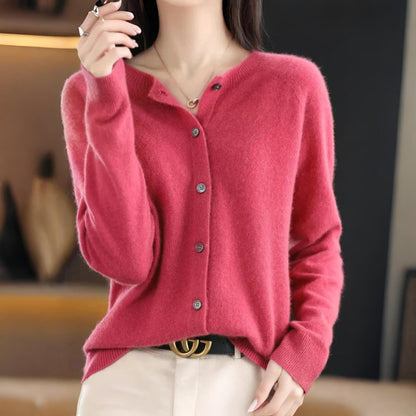 Damski Klasyczny Dzianinowy Kardigan Guziki Styl Codzienny