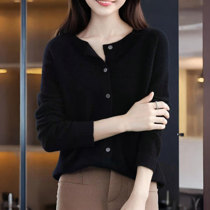 Damski Klasyczny Dzianinowy Kardigan Guziki Styl Codzienny