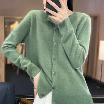 Damski Klasyczny Dzianinowy Kardigan Guziki Styl Codzienny
