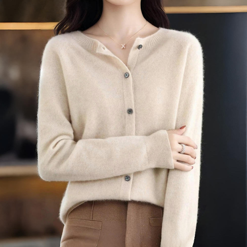 Damski Klasyczny Dzianinowy Kardigan Guziki Styl Codzienny