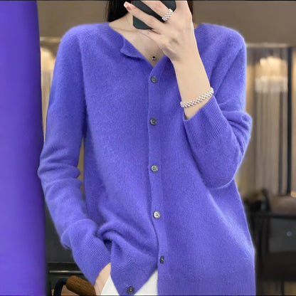 Damski Klasyczny Dzianinowy Kardigan Guziki Styl Codzienny