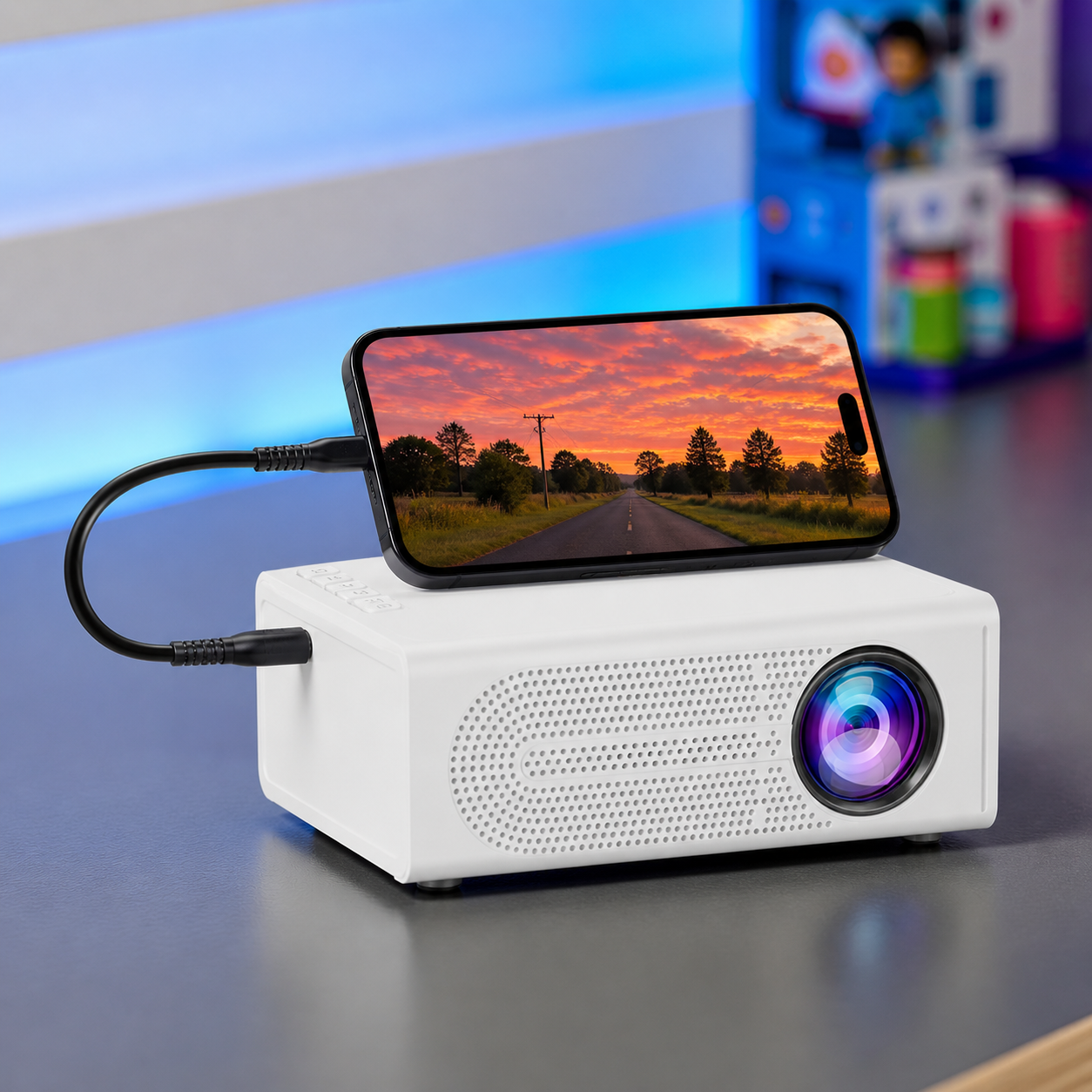 Mini Projector 3000 Lumens Portable USB HDMI