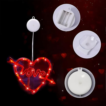 Lámpara LED Corazones Decorativa de Ventana Colgante