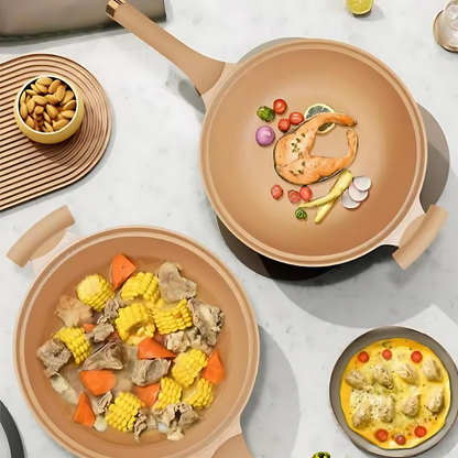 Wok Pan with Lid Steaming Healthy Meals