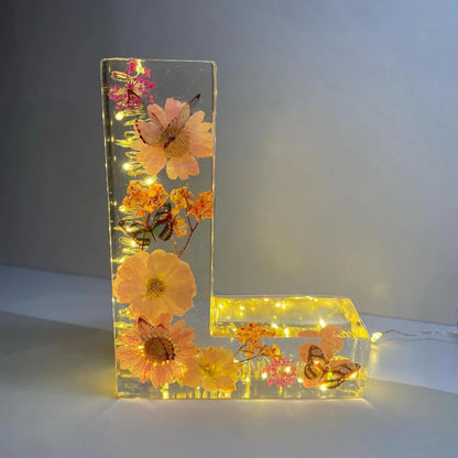 Lampada da notte LED Lettera Fiori Decorazione Resina Festa della Mamma