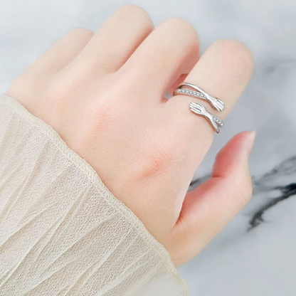 Anello Donna Regolabile Stretta di Mano Simbolo d'Amore Festa della Mamma
